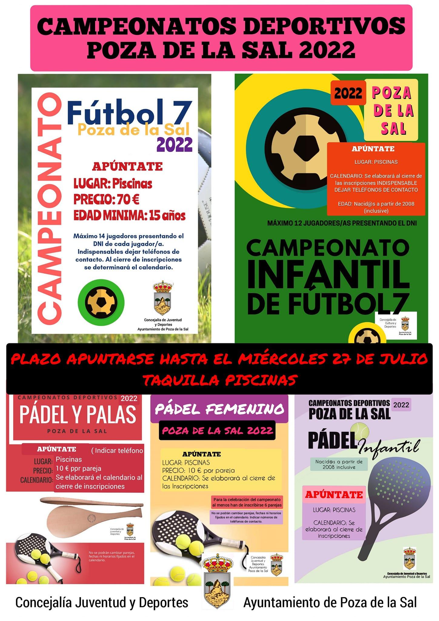 Campeonatos deportivos Poza de la Sal 2022
