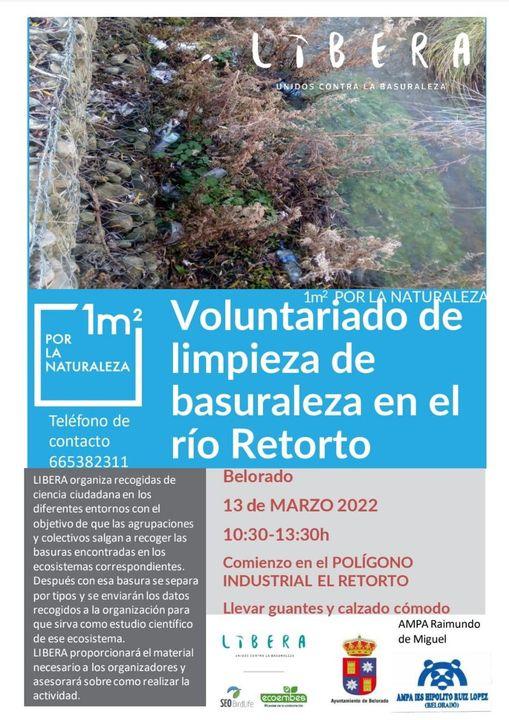 Voluntariado de limpieza de basuraleza en el río Retorto