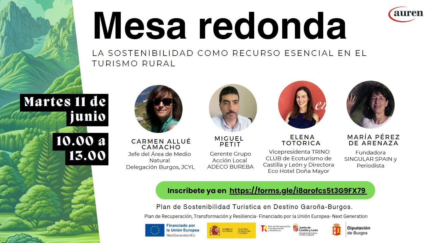 Mesa redonda. La sostenibilidad como recurso esencial en el turismo rural.