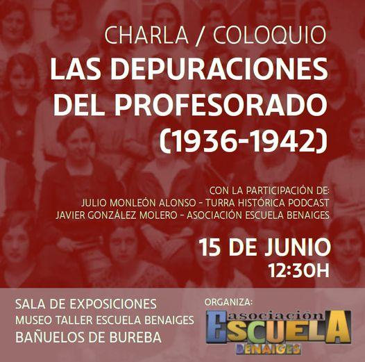 Charla/coloquio. Las depuraciones del profesorado.