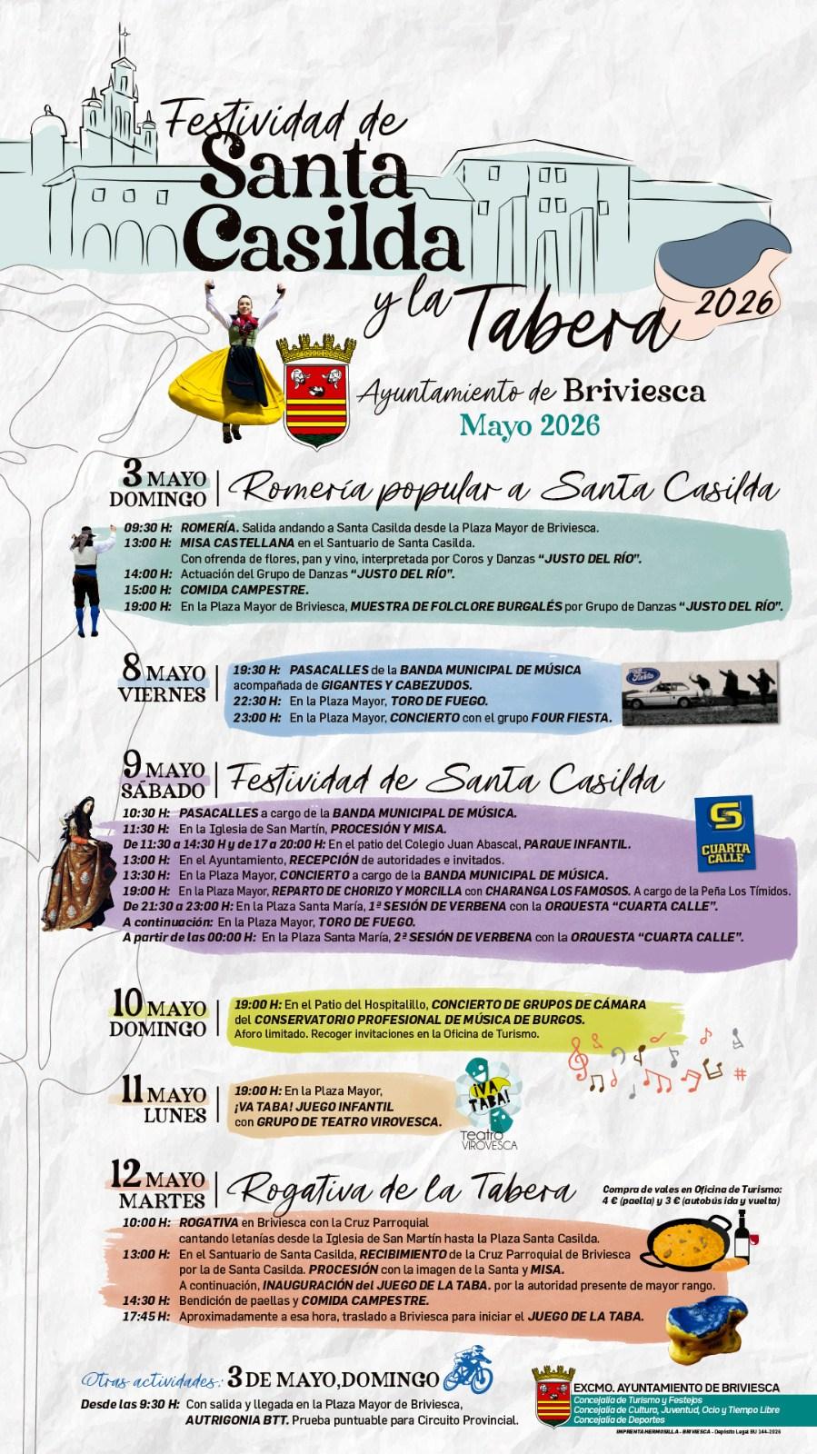 Festividad de Santa Casilda y la Tabera. 2026