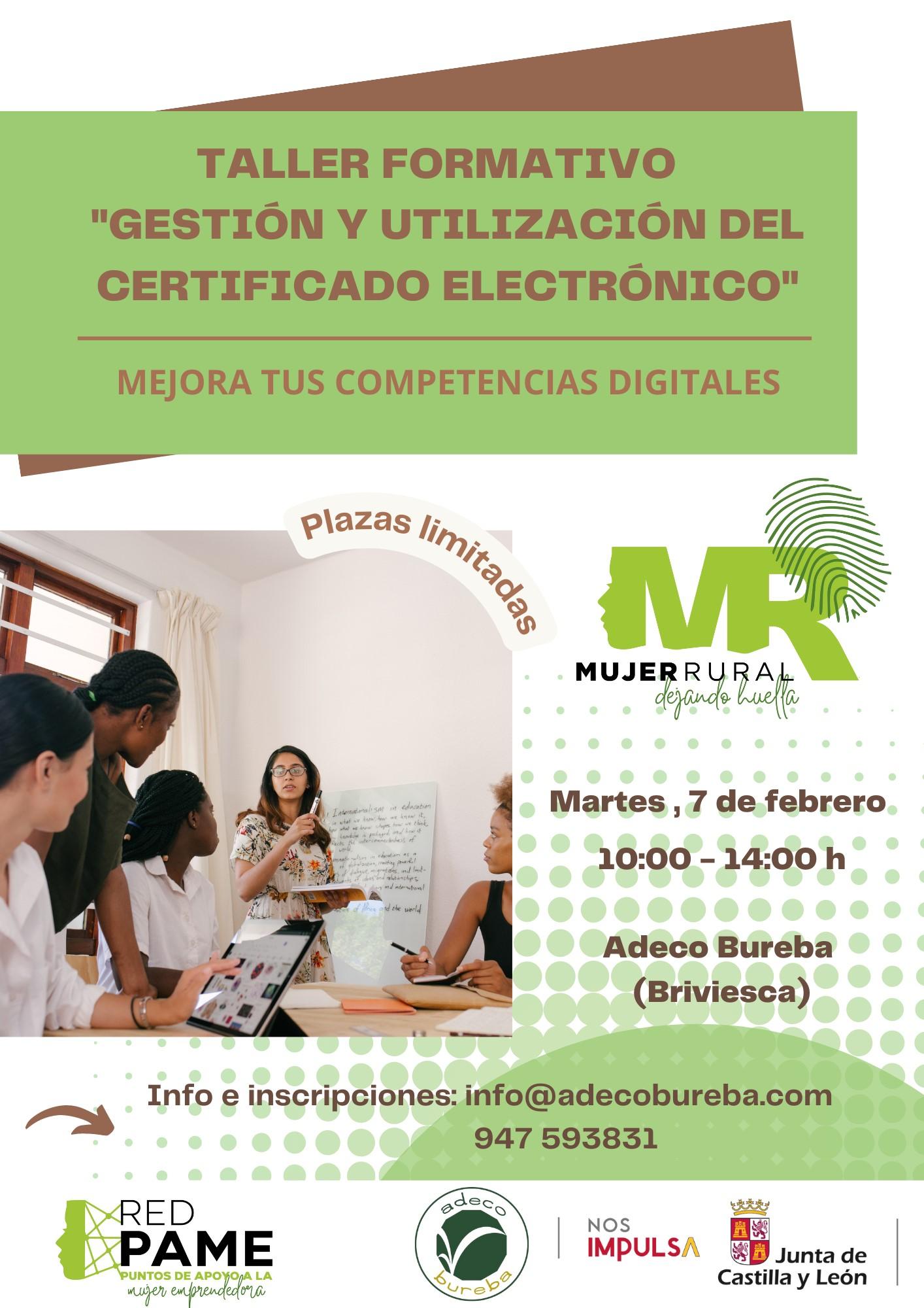 Taller formativo " Gestión y utilización del certificado electrónico"