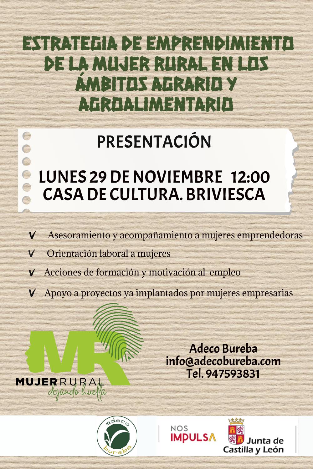 Presentación Estrategia de Emprendimiento mujer rural . Briviesca