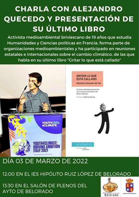 Charla con Alejandro Quecedo y presentación de su último libro