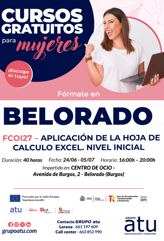 Curso de Excel gratuito para mujeres. Belorado